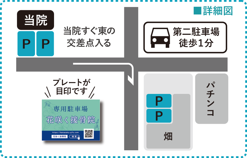 花咲く接骨院岐阜への案内地図